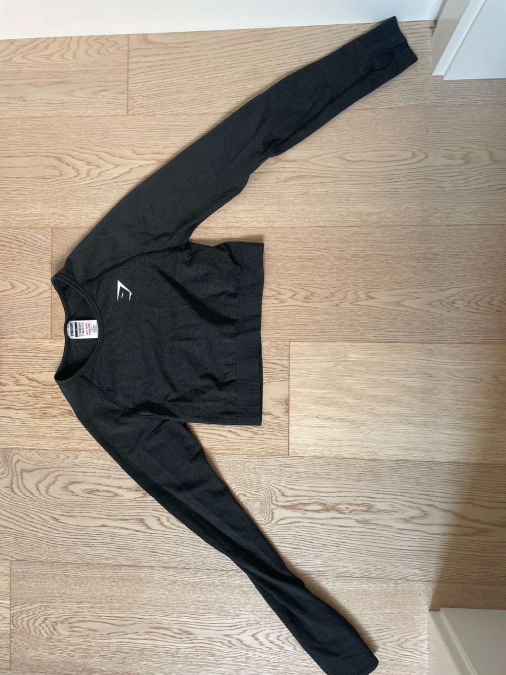 Gymshark Black Cropped Compression Shirt